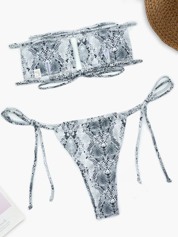 Women's one-piece swimsuit solid color sexy bikini set - Fashionpara