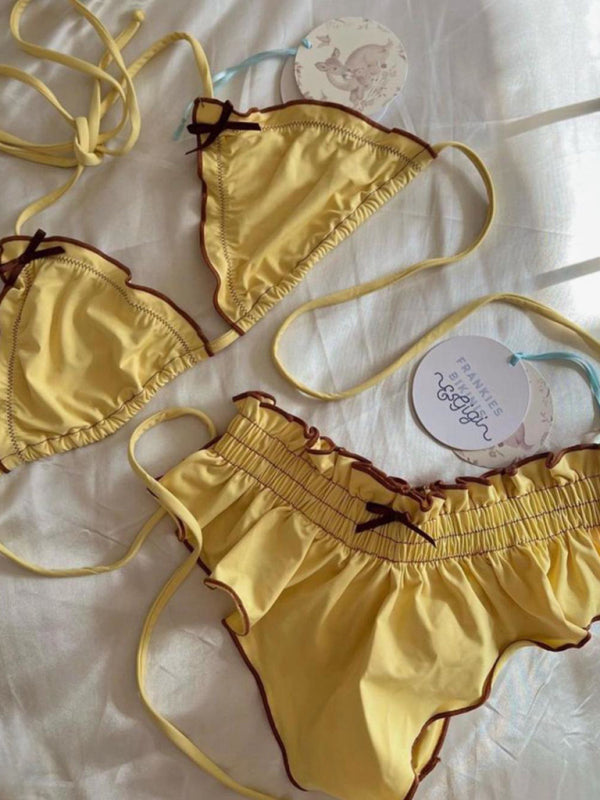 Women's Cute Bow High Waist String Bikini - Fashionpara