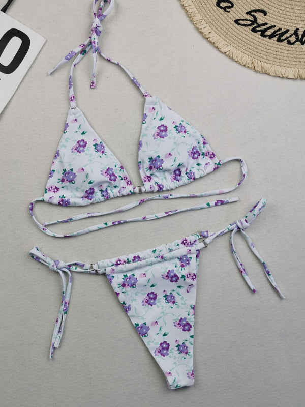 Women's Beach Metal Ring Straps Sexy Two-piece Bikini - Fashionpara