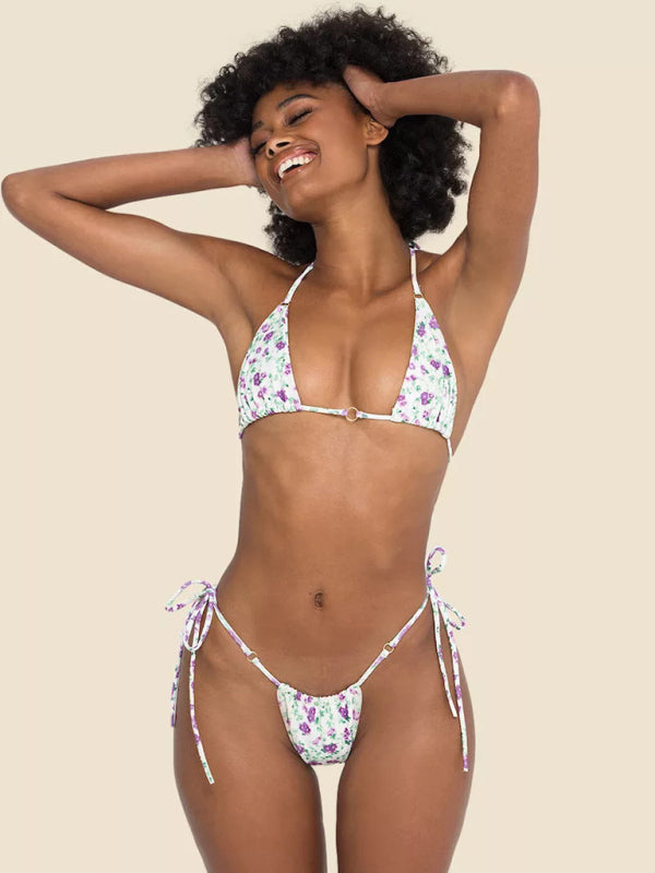 Women's Beach Metal Ring Straps Sexy Two-piece Bikini - Fashionpara
