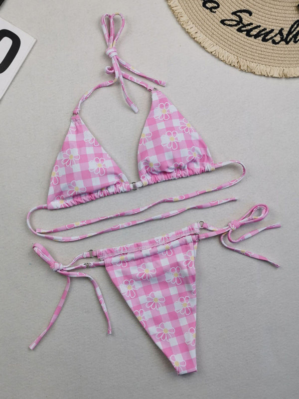Women's Beach Metal Ring Straps Sexy Two-piece Bikini - Fashionpara