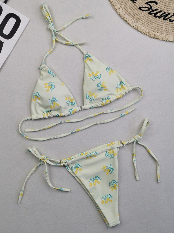 Women's Beach Metal Ring Straps Sexy Two-piece Bikini - Fashionpara