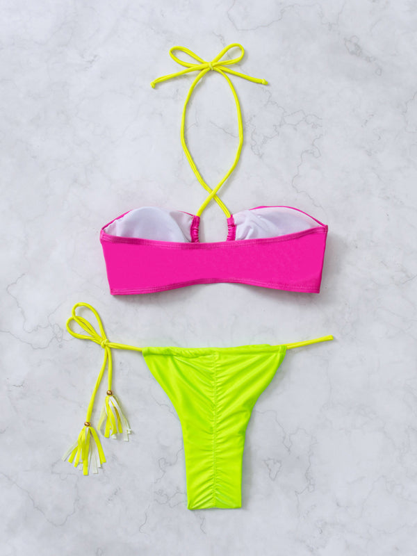 Women's new patchwork bikini sexy split swimsuit - Fashionpara