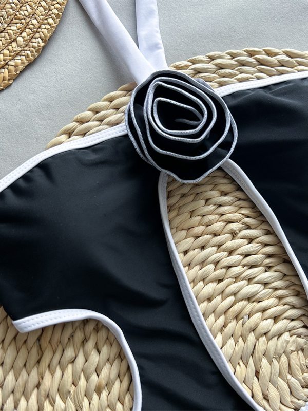 Ladies new 3D flower one-piece swimsuit - Fashionpara