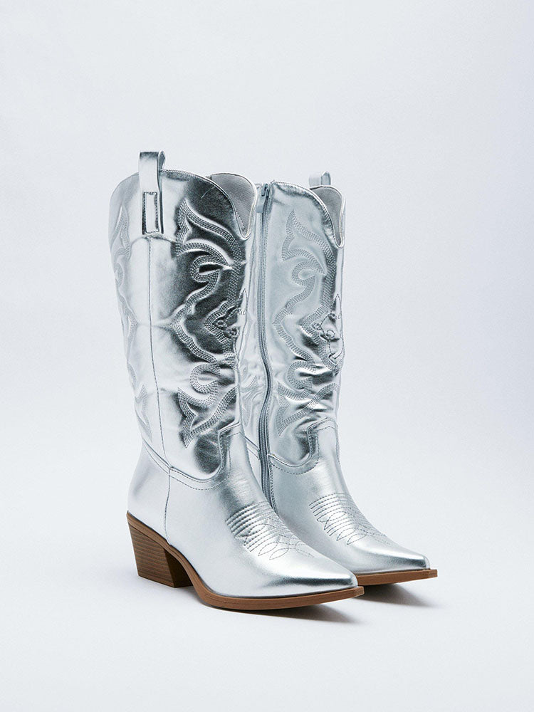 PU Leather Cowboy Boots