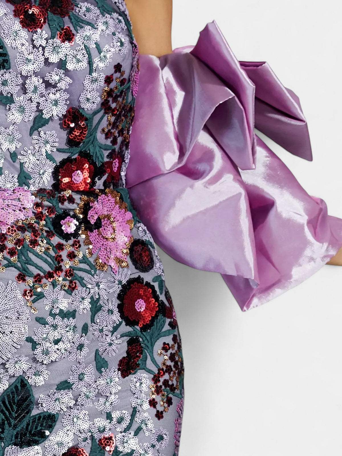 Strapless Floral Sequin Bodycon Midi Dress 2