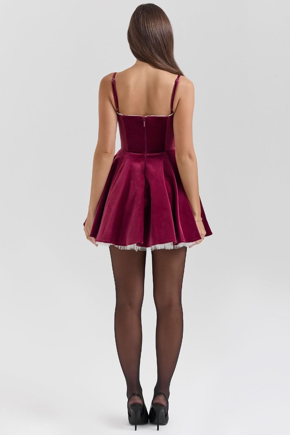 Selica Velvet Mini Dress - View 3