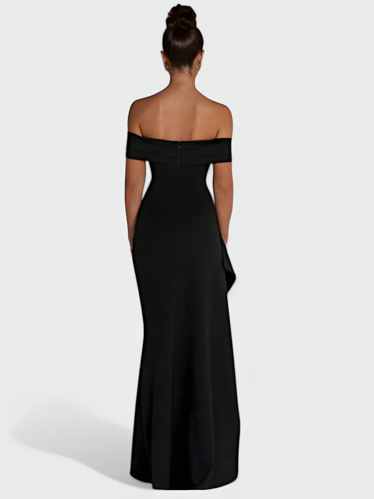 Off Shoulder Ruched High Split Maxi Dress 16