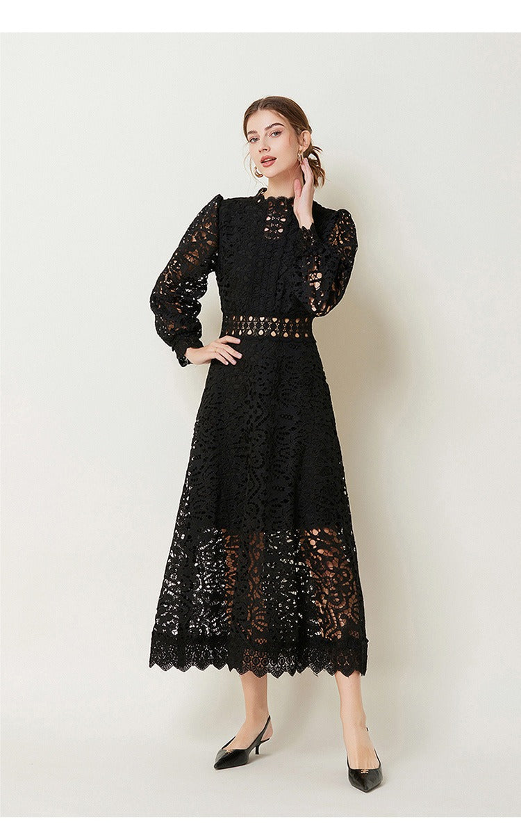 Victoirk Lace Butterfly-Sleeve Midi Dress - View 5