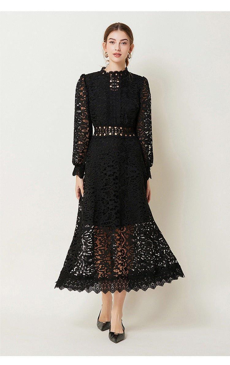 Victoirk Lace Butterfly-Sleeve Midi Dress - View 6
