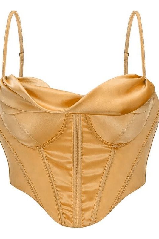 Indi Corset Crop Top - Apricot Orange - Fashionpara