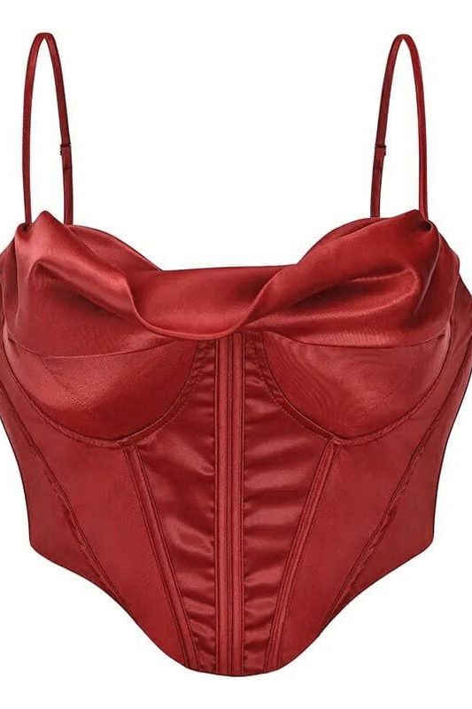 Indi Corset Crop Top - Lipstick Red - Fashionpara