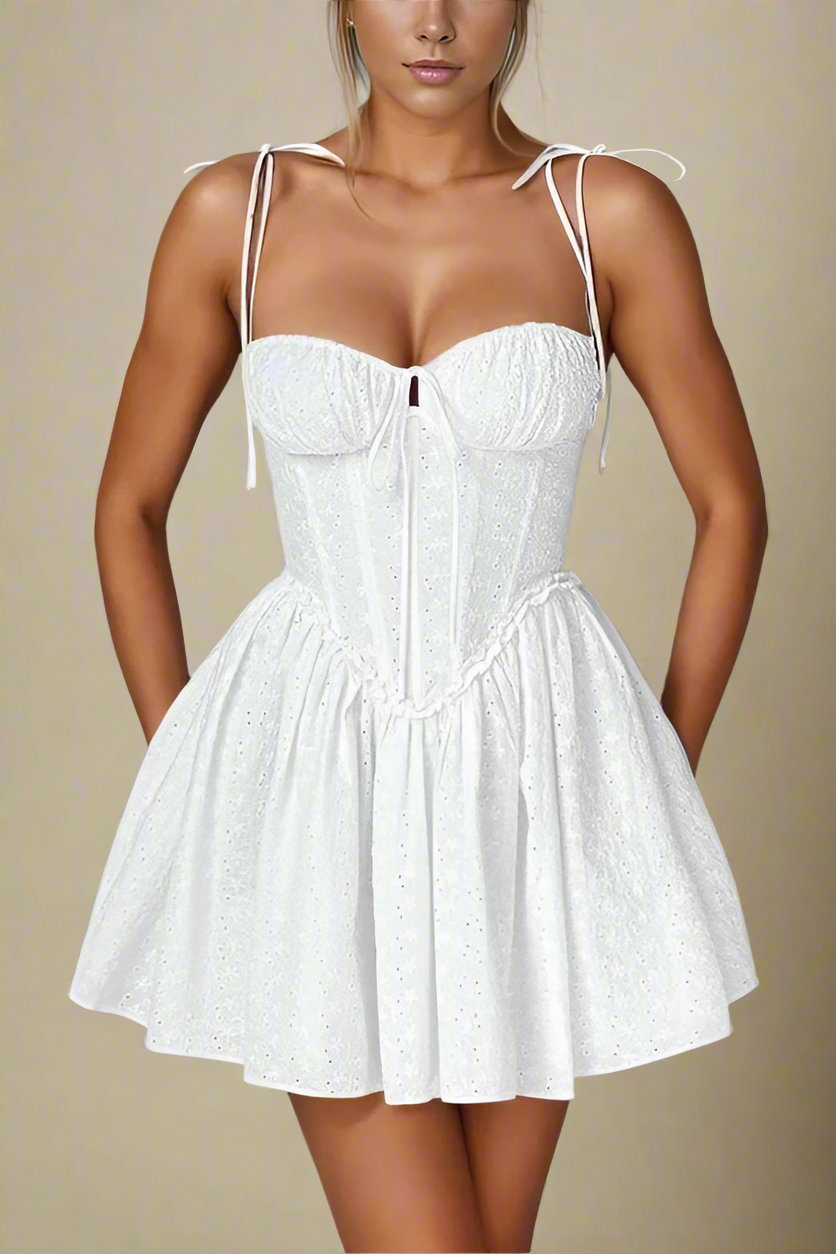 Indiana Bodycon Mini Dress - Pearl White - Fashionpara