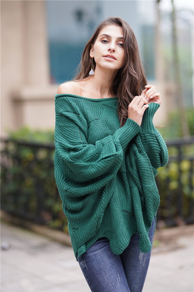 RadyRin It All Works Out Knit Sweater in Elegant Green