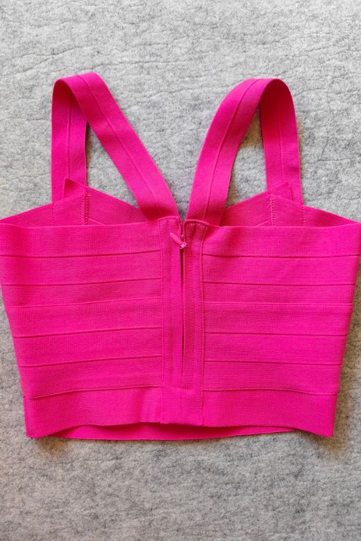 Jay Bandage Crop Top - Hot Pink - Fashionpara