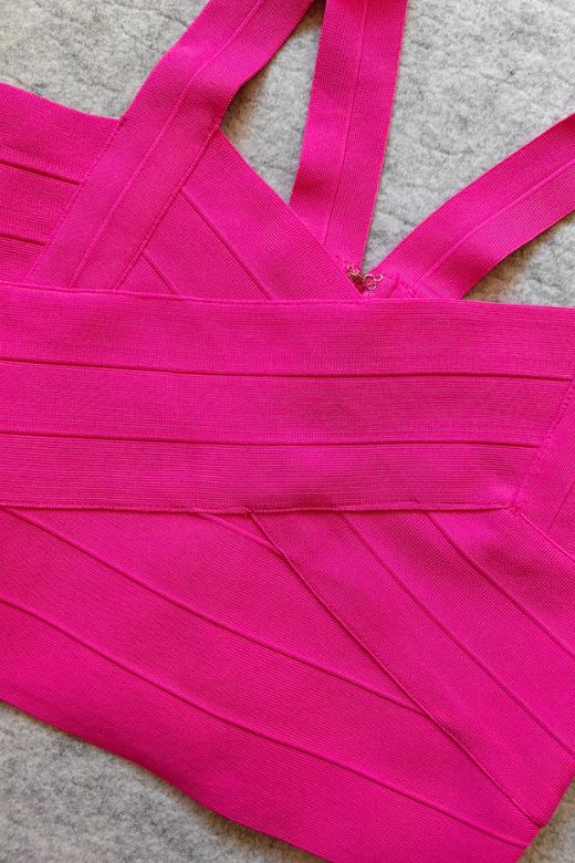 Jay Bandage Crop Top - Hot Pink - Fashionpara