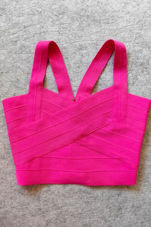 Jay Bandage Crop Top - Hot Pink - Fashionpara