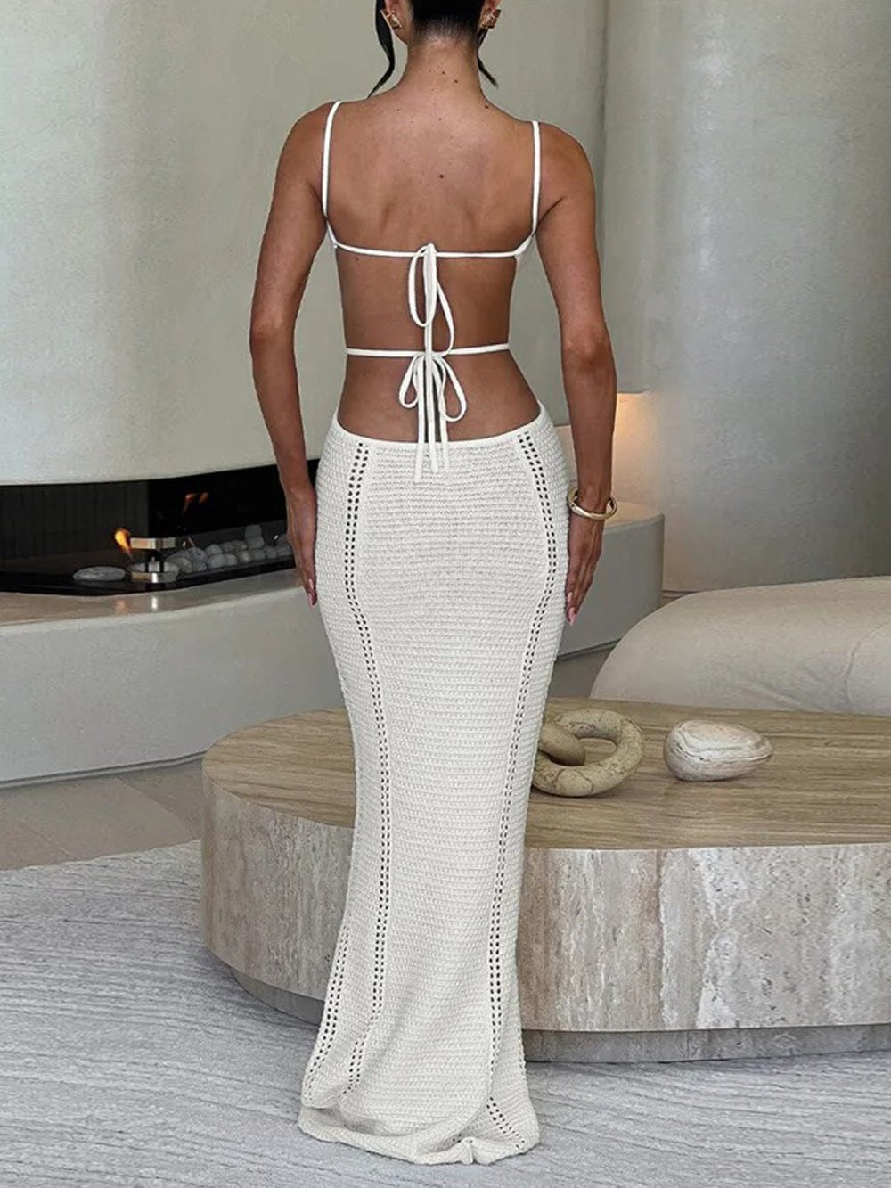 Hollow Out Backless - Fashionpara