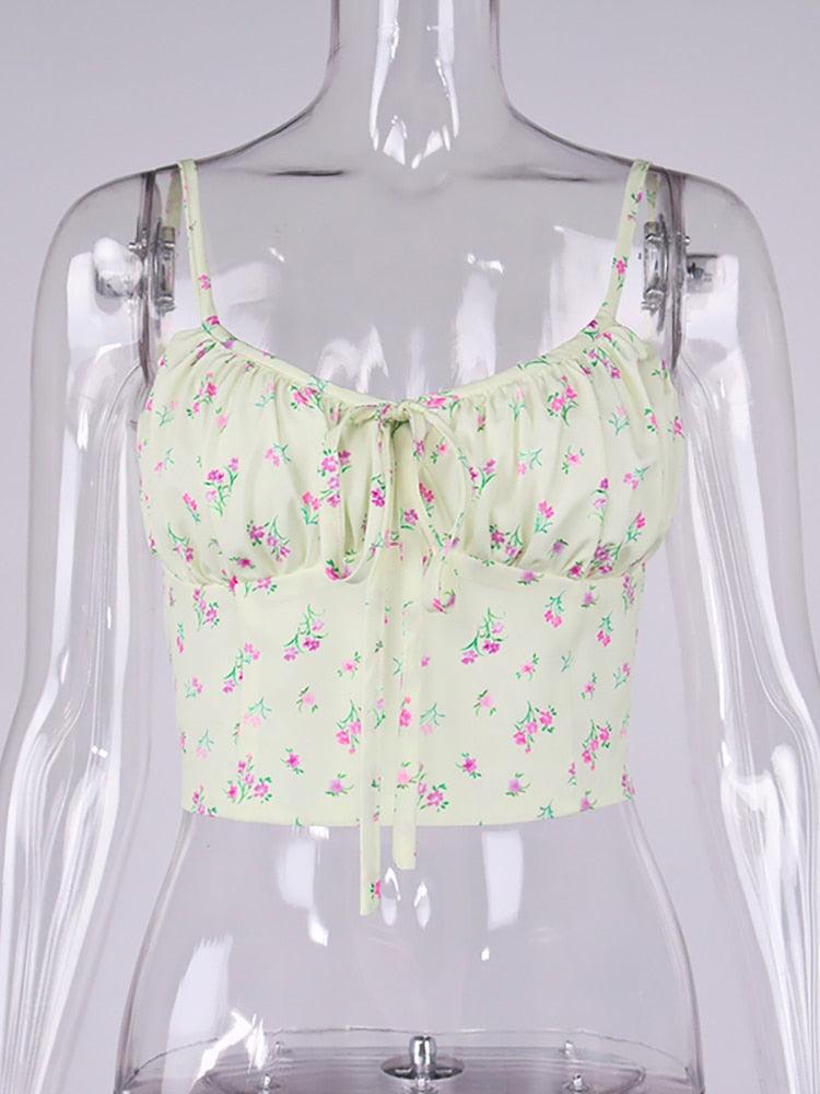 KittenAlarm - Jessamine Floral Spaghetti Strap Top
