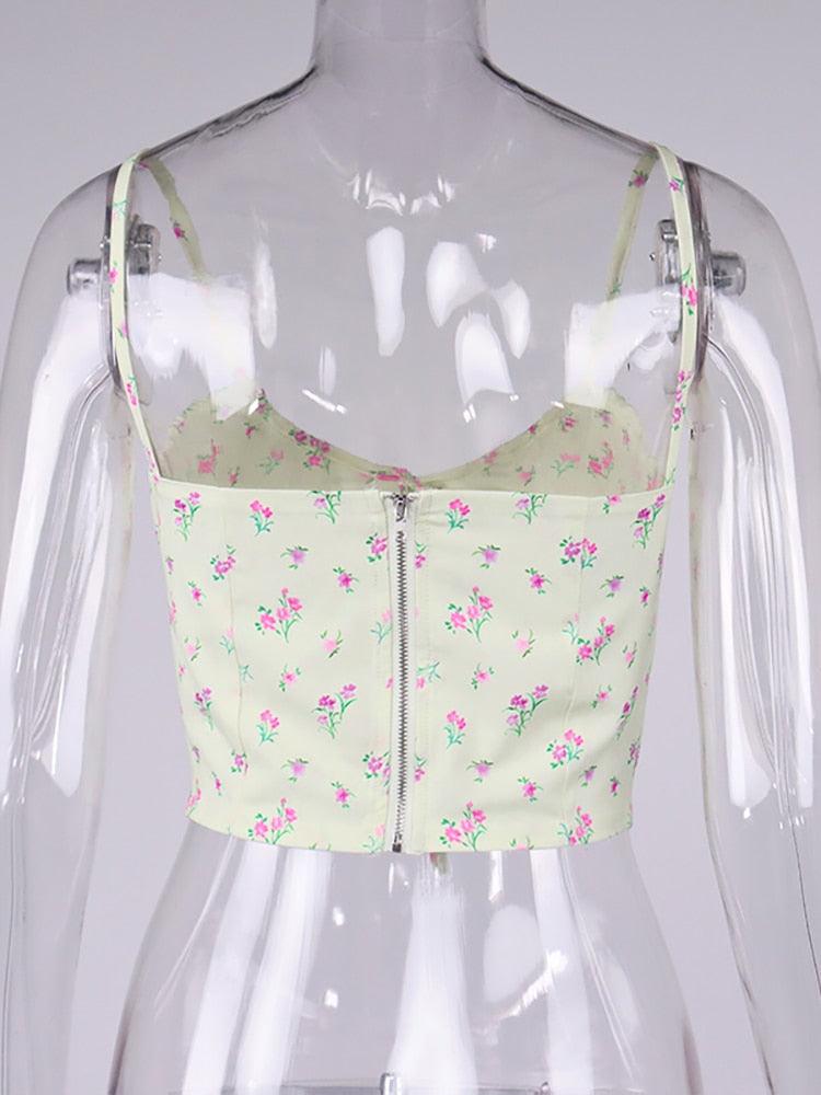 KittenAlarm - Jessamine Floral Spaghetti Strap Top