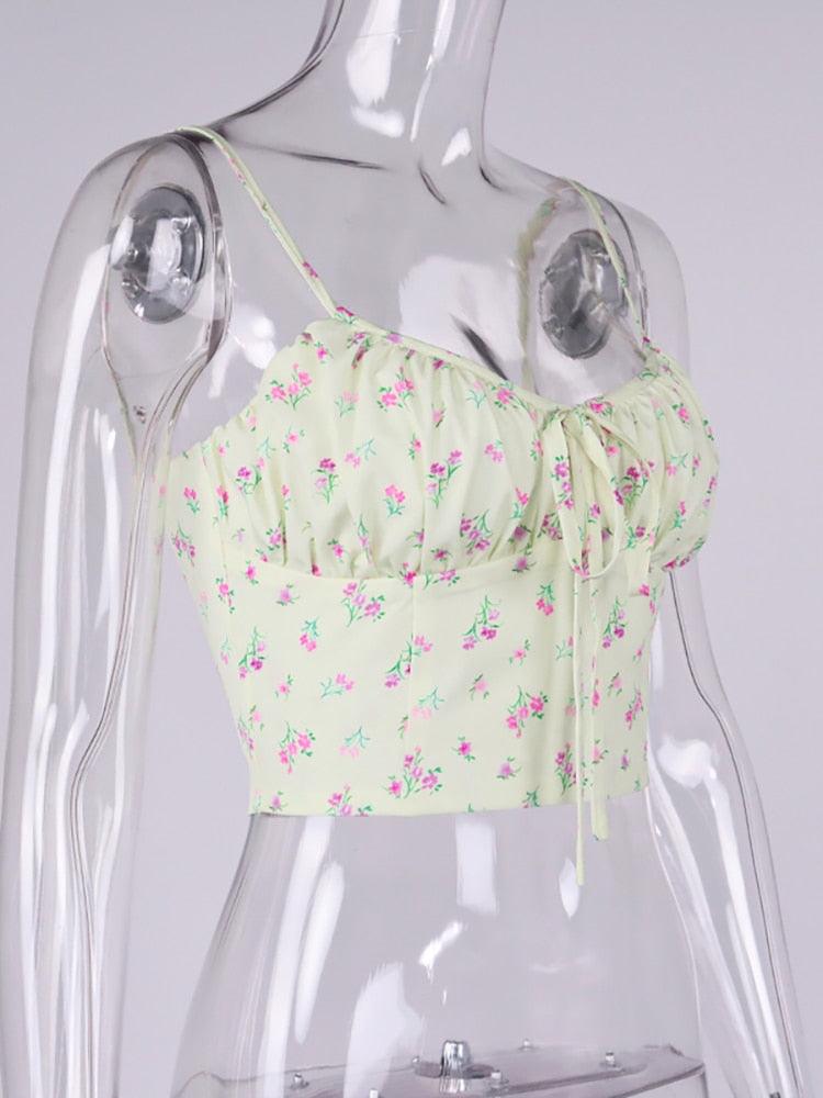KittenAlarm - Jessamine Floral Spaghetti Strap Top