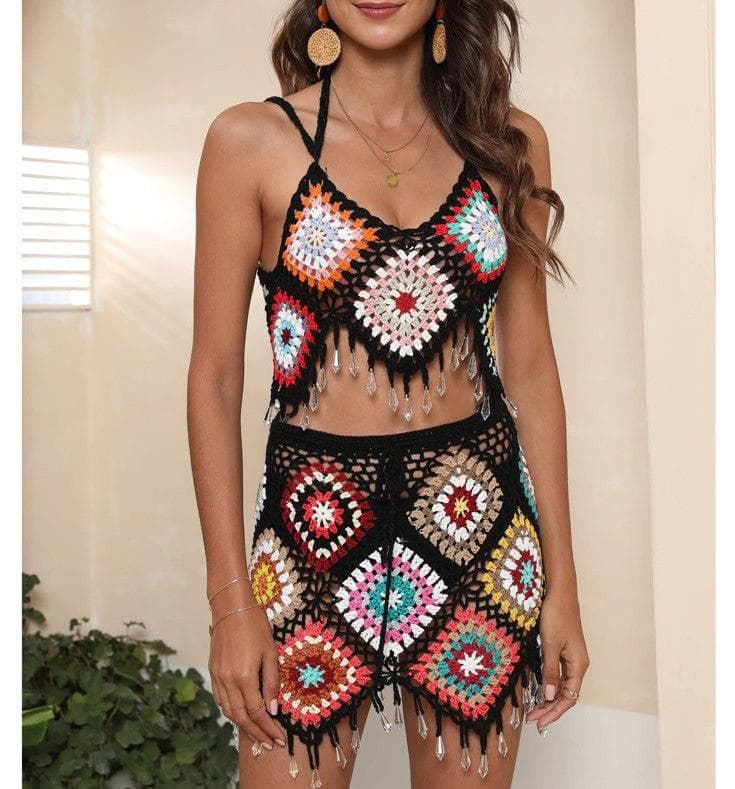 KittenAlarm - Jillian Bohemian Tassel Skirt Set