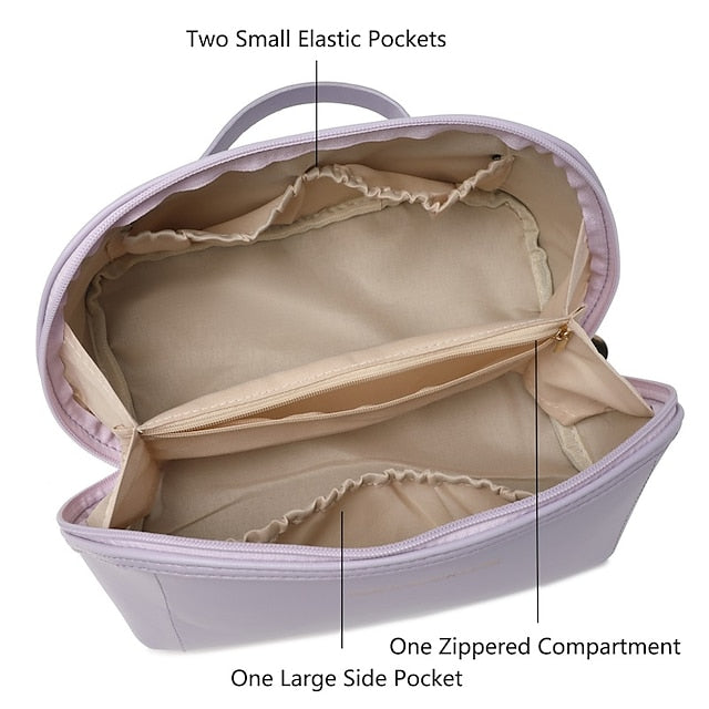 Cosmetic Makeup Handbag Leather PU Bag Travel