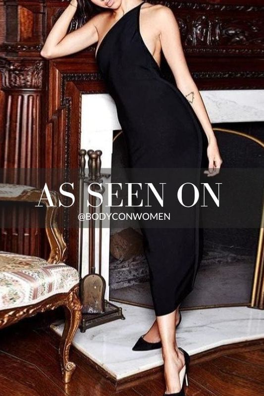 Joi Bodycon Midi Dress - Classic Black - Fashionpara