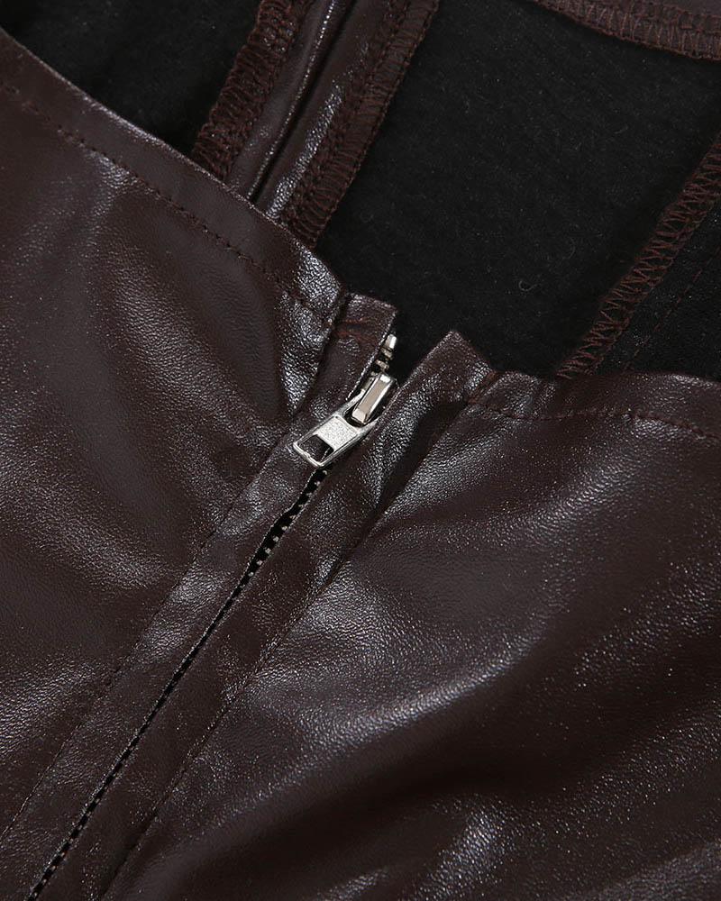 Equestrianess Corset Pleather Tube Dress - Fashionpara