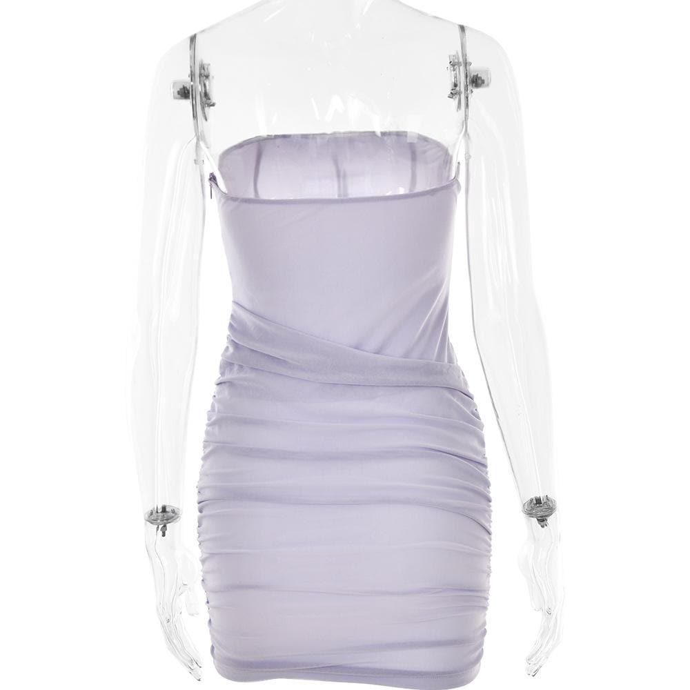 Mesh Strapless Contrast Corset Ruched Bodycon Mini Dress - View 4