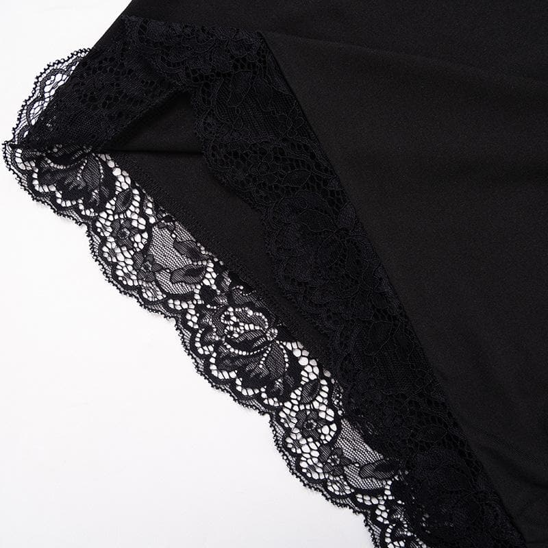 Lace hem solid off shoulder long sleeve mini dress - View 7