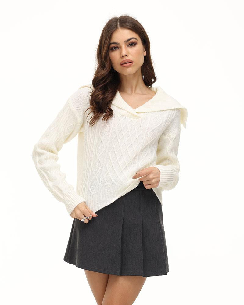 Emelisa Cable Knit Hoodie - Fashionpara