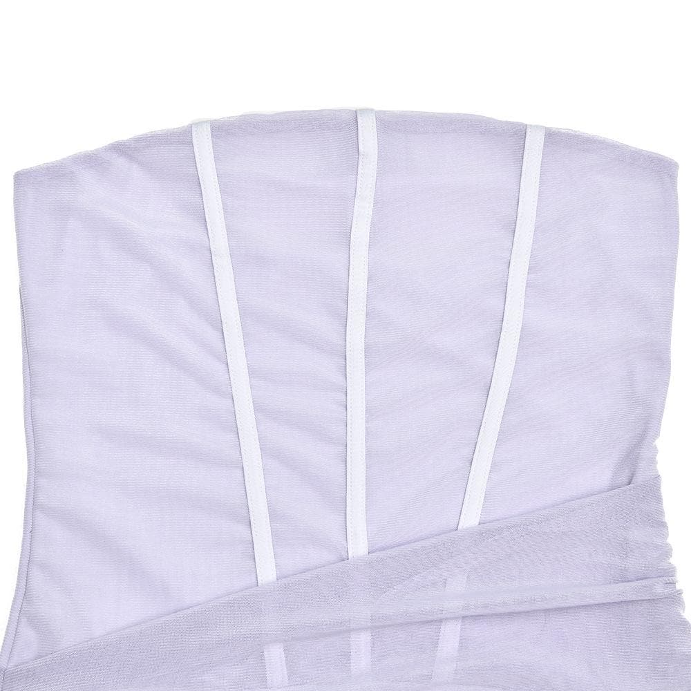 Mesh Strapless Contrast Corset Ruched Bodycon Mini Dress - View 5