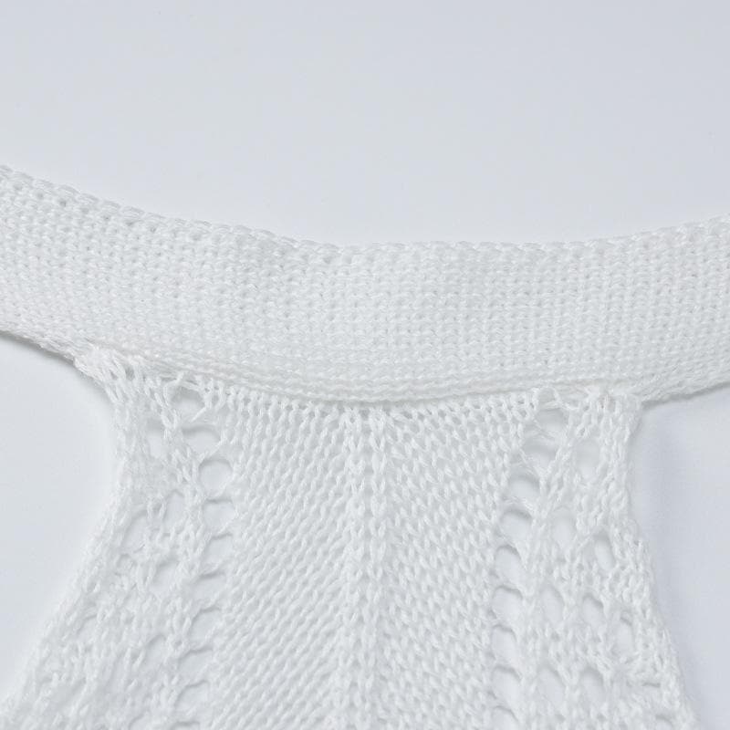 Crochet Halter Neck Fit and Flare Mini Dress - View 5