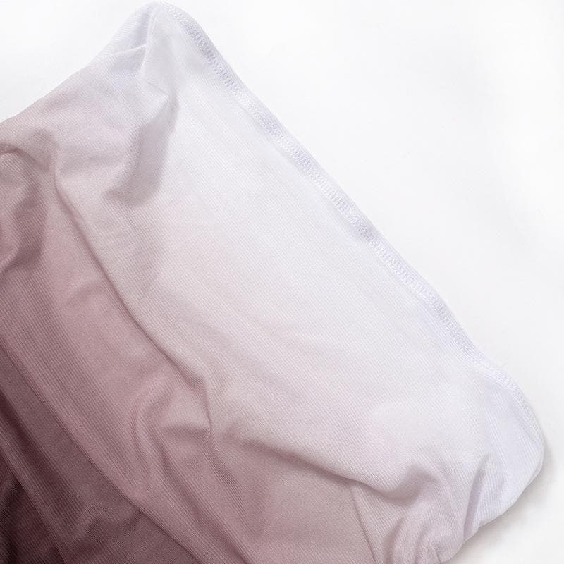 Gradient sheer mesh see through ruched tube maxi dress - View 5