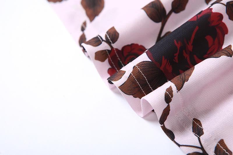 Floral Print Square Neck Spaghetti Strap Ruched Slip Maxi Dress - View 7