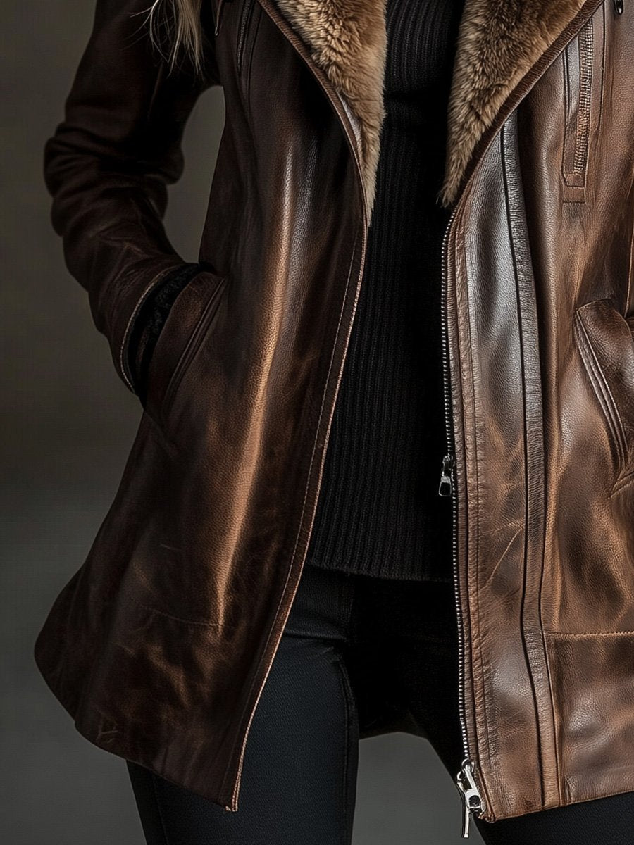 Casual Vintage Wool Sheepskin Warm Coat - Fashionpara