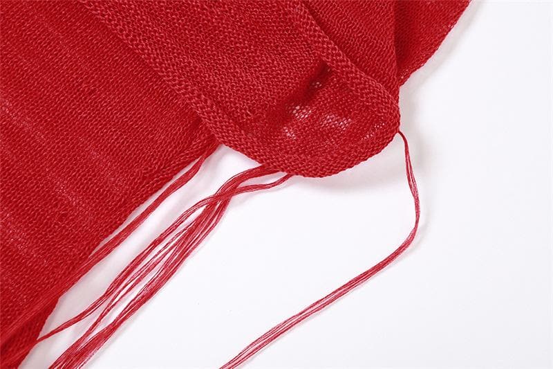Hooded Sheer Ribbed Knit Sleeveless Bodycon Maxi Dress - View 6