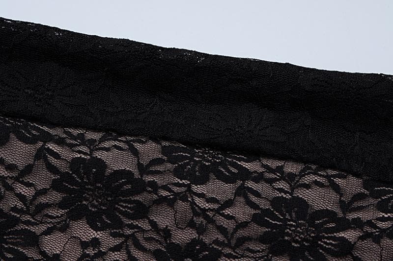 Lace ruffle slit backless ribbon contrast tube midi dress - View 4