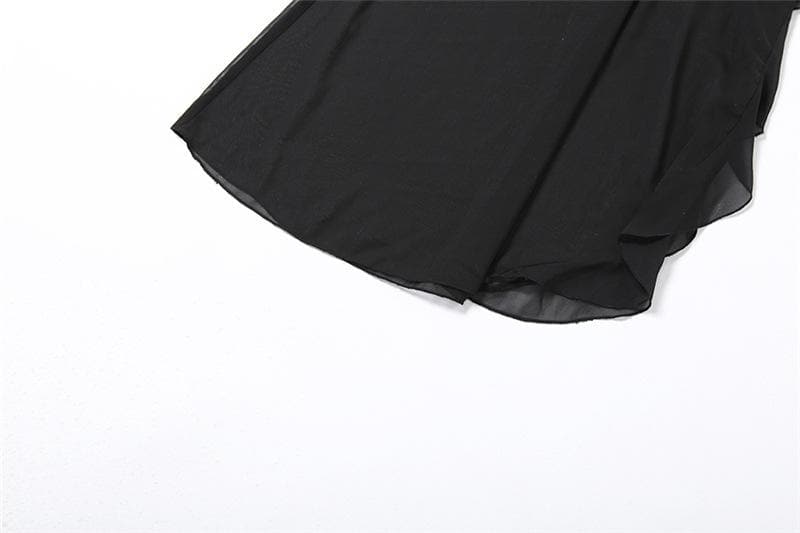 Mesh ruffle hollow out ruched backless ribbon solid tube midi dress - View 7