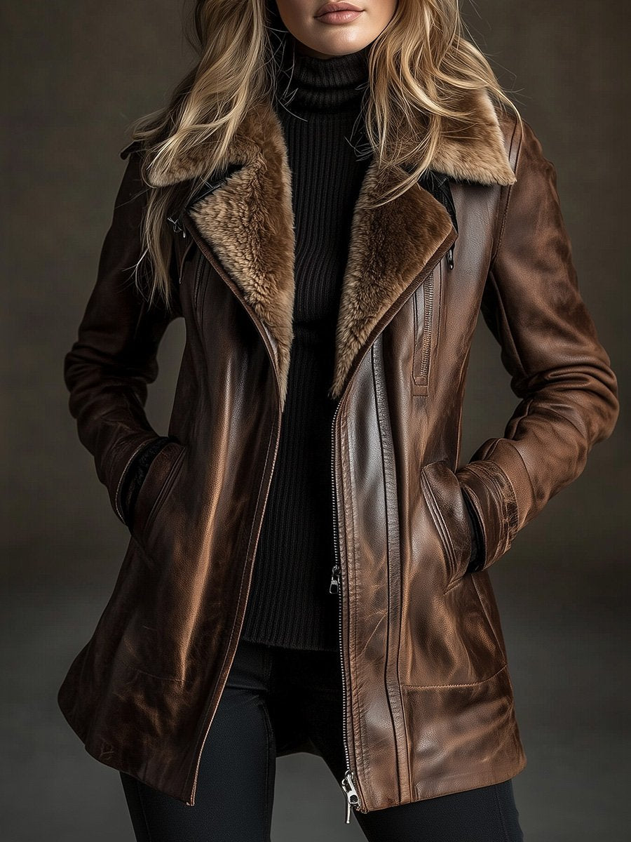 Casual Vintage Wool Sheepskin Warm Coat - Fashionpara