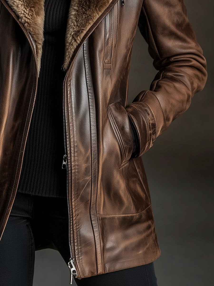 Casual Vintage Wool Sheepskin Warm Coat - Fashionpara