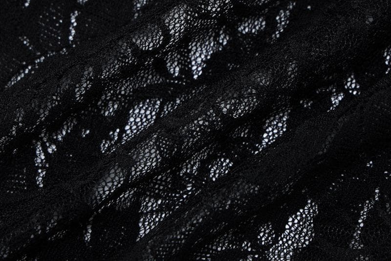 Slit ribbon lace see through solid tube maxi dress - View 7
