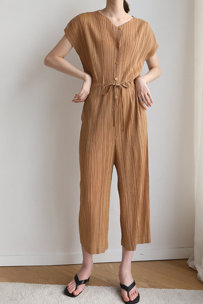 ARO LORA Breasted Full Pleated Jumpsuit