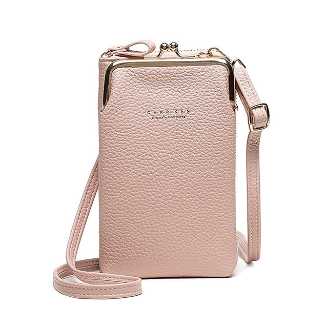 Bag Gold Faux with Frame Leather Black Crossbody