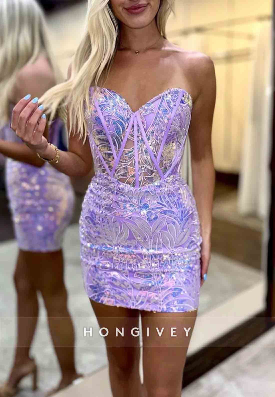 Crisscross Back Sheath Strapless Sweetheart Sleeveless Mini Homecoming Dresses