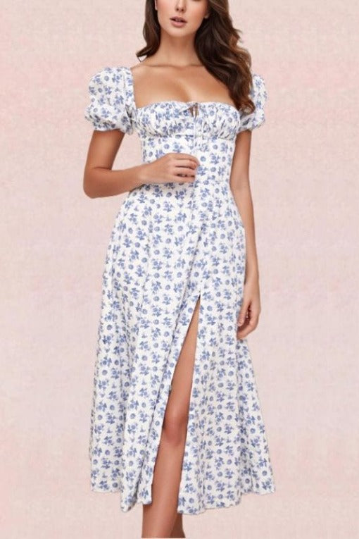 Kaia Bodycon Day Midi Dress - Navy Blue - Fashionpara