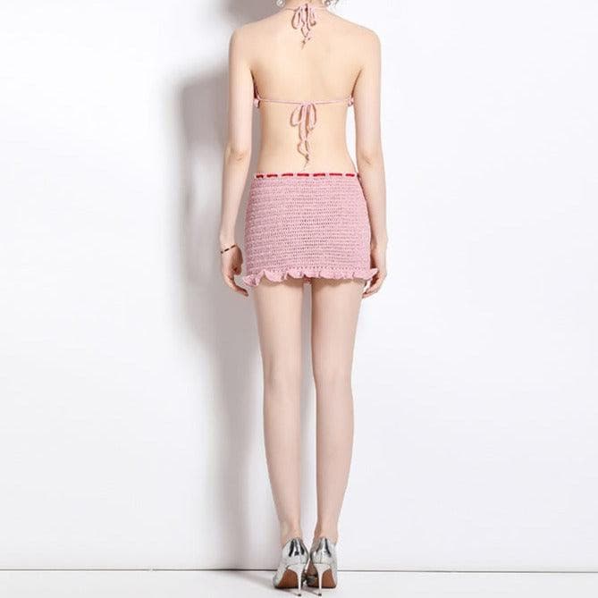 KittenAlarm - Kailene Two Piece Crochet Skirt Set