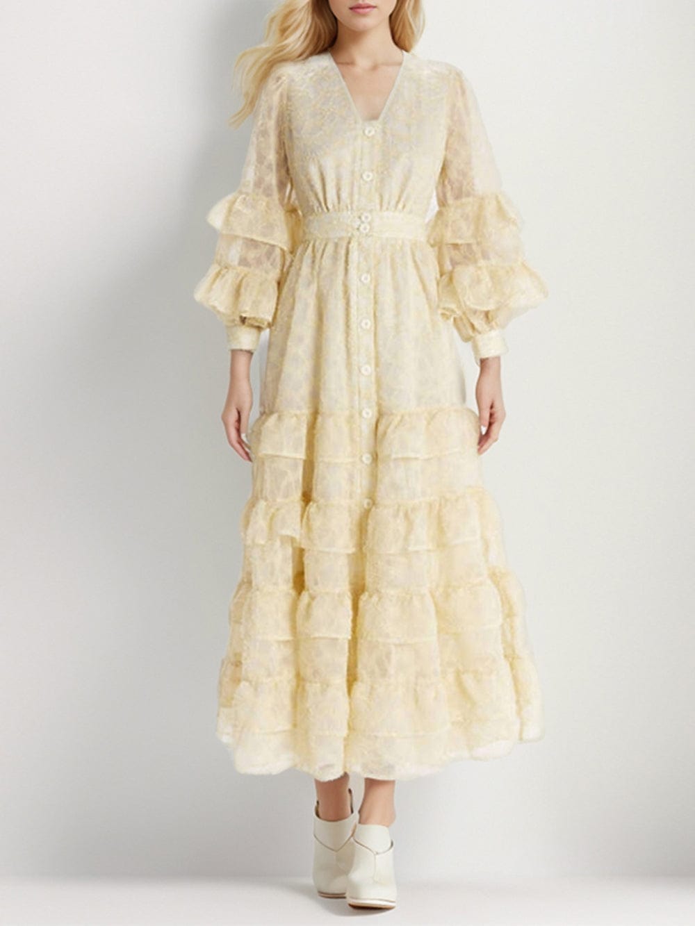 Ruffle Midi Dress - Fashionpara