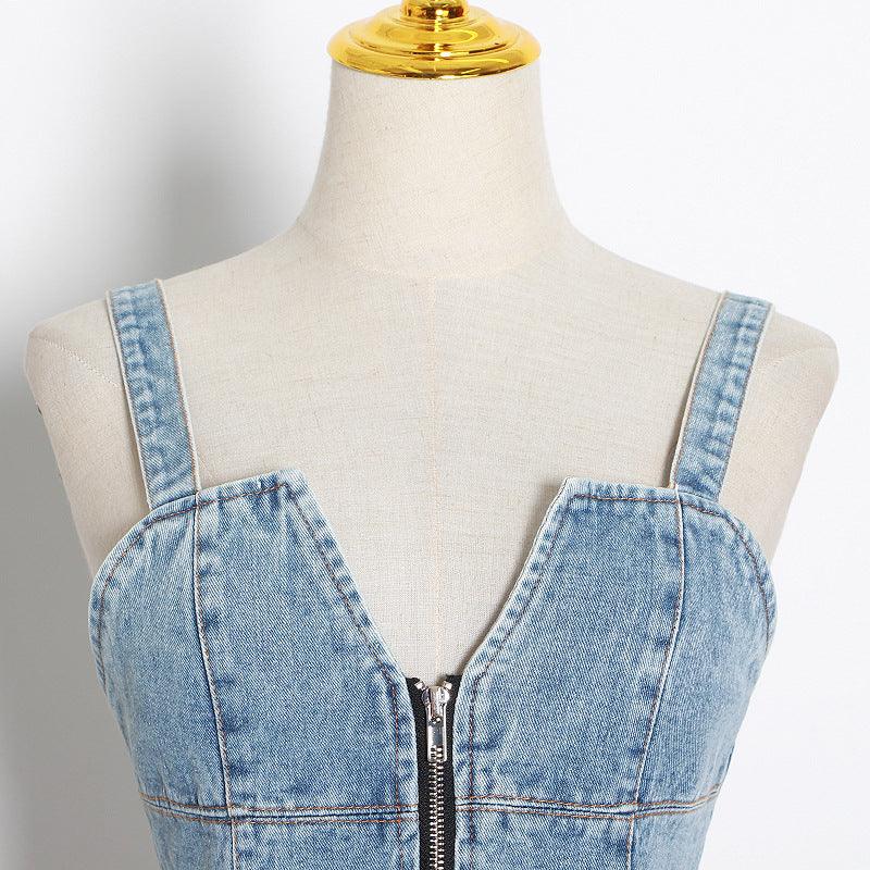 KittenAlarm - Kaliyah Irregular Mini Denim Dress